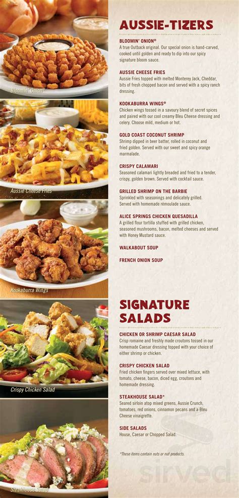 outback steakhouse menu